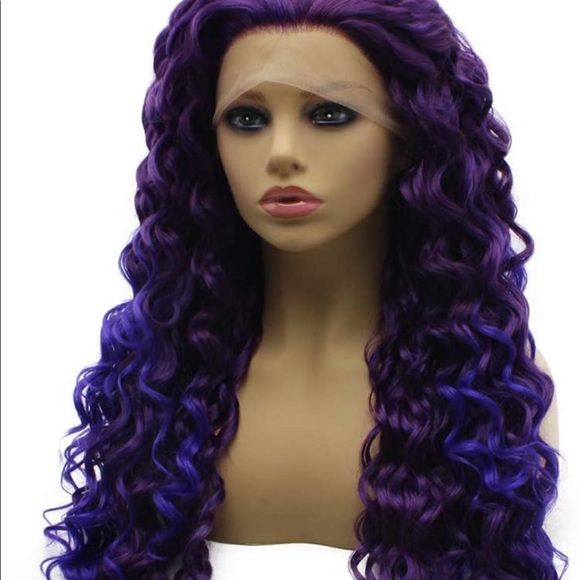 💫 24”  PURPLE OMBRE KINKY CURLY
 LACE FRONT WIG💫 *NEW*
🆕🆕🆕 - Picture 7 of 8